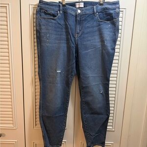 Lane Bryant Distressed Blue Ankle Jeans